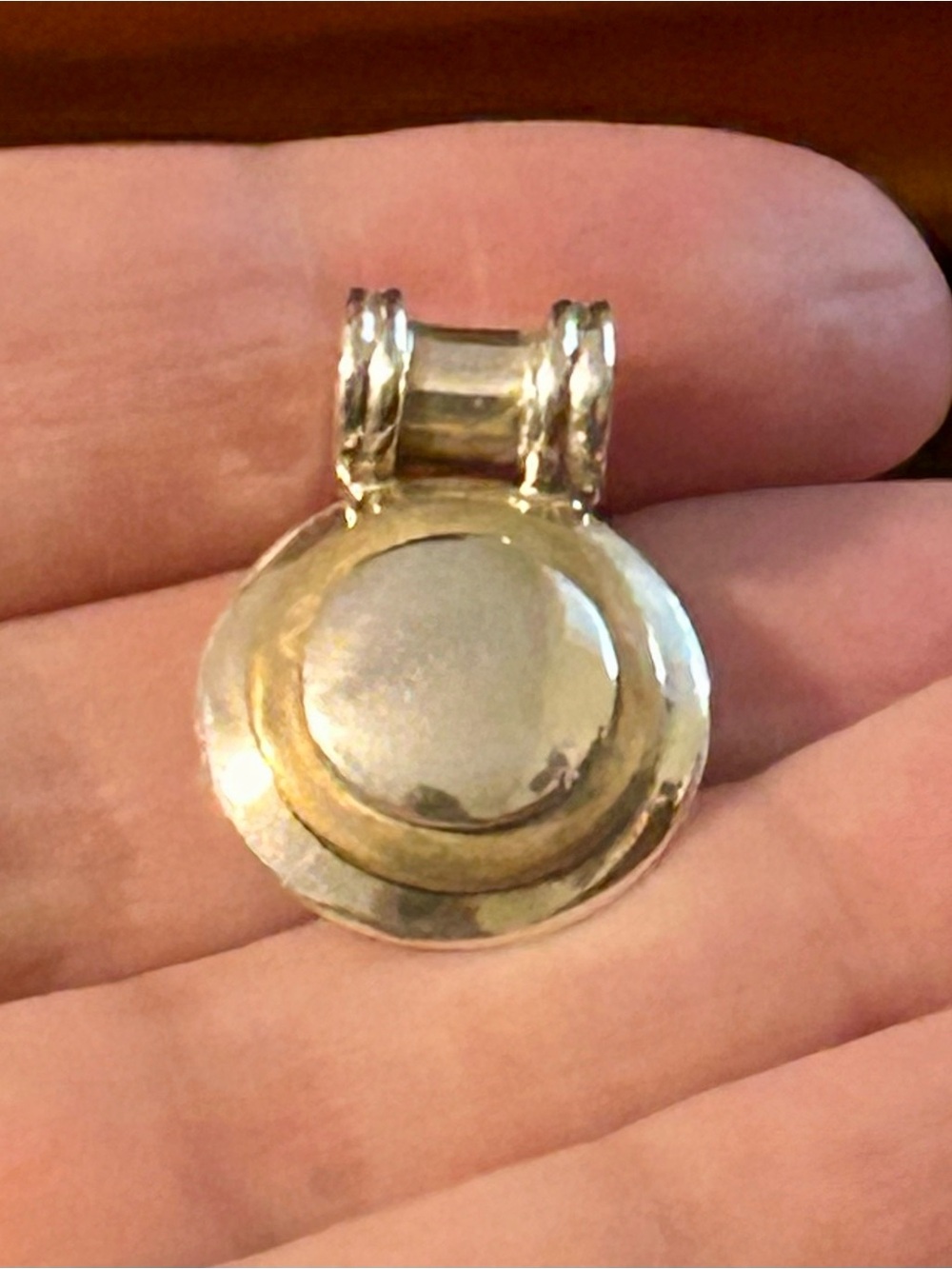 925 Sterling Silver 2-Tone Vintage Mexico Modernist Pendant